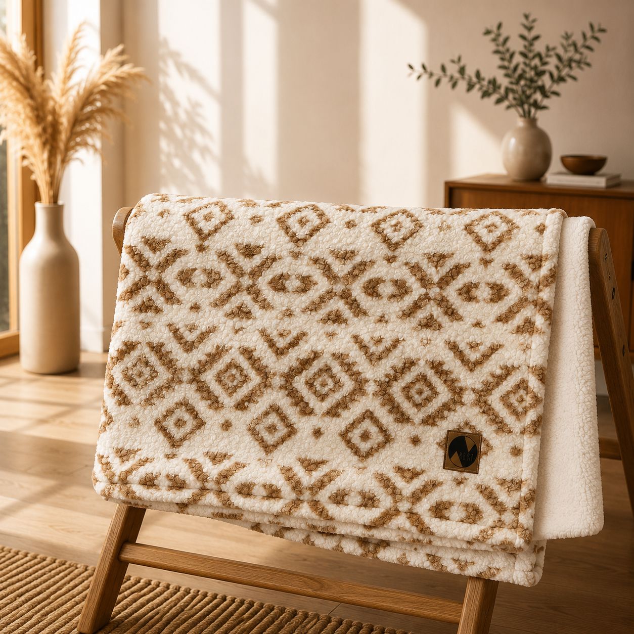 Manta Corderito Boucle Beige