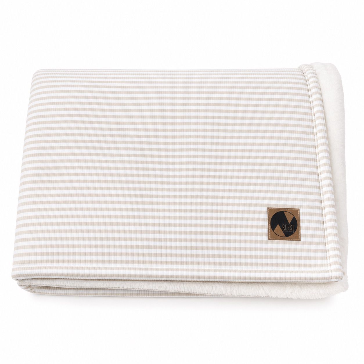 Manta Corderito Beige Lineas