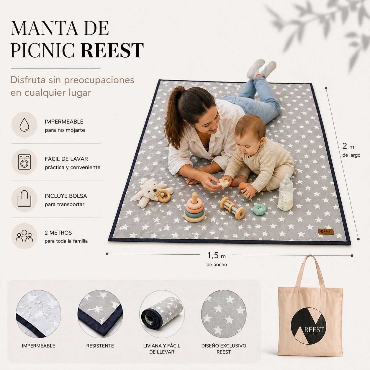 MANTA PICNIC ESTRELLAS